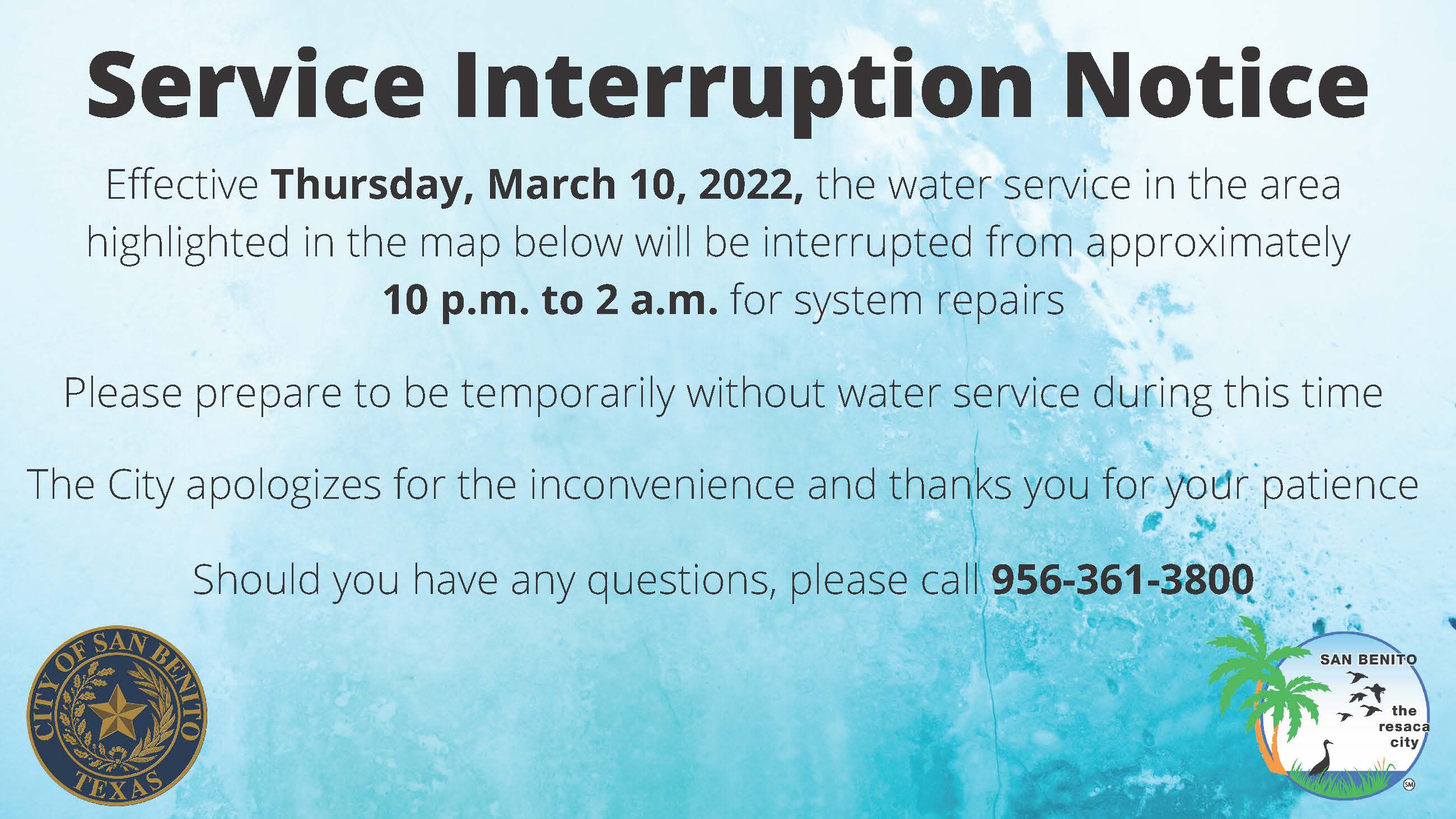 Service Interuption Notice for SM